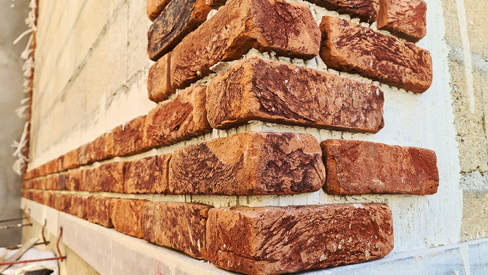 Pose de parements de briques et meulières à Meudon (92)